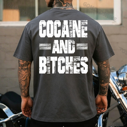 COCAINE AND BITCHES Print Men's T-shirt Image - 8