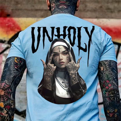 UNHOLY Defiant Nun Print Men's T-Shirt Image - 22