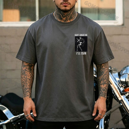 DON'T ABUSE ME I'LL CUM Ghostface & Sexy Woman BDSM Print Men's T-shirt Image - 4