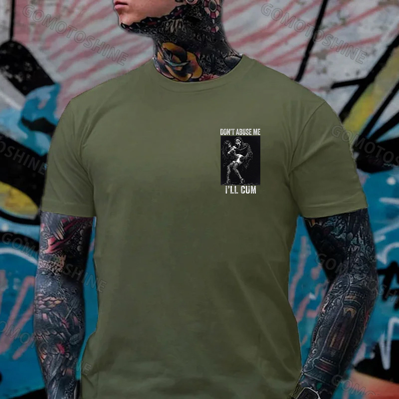 DON'T ABUSE ME I'LL CUM Ghostface & Sexy Woman BDSM Print Men's T-shirt Image - 6