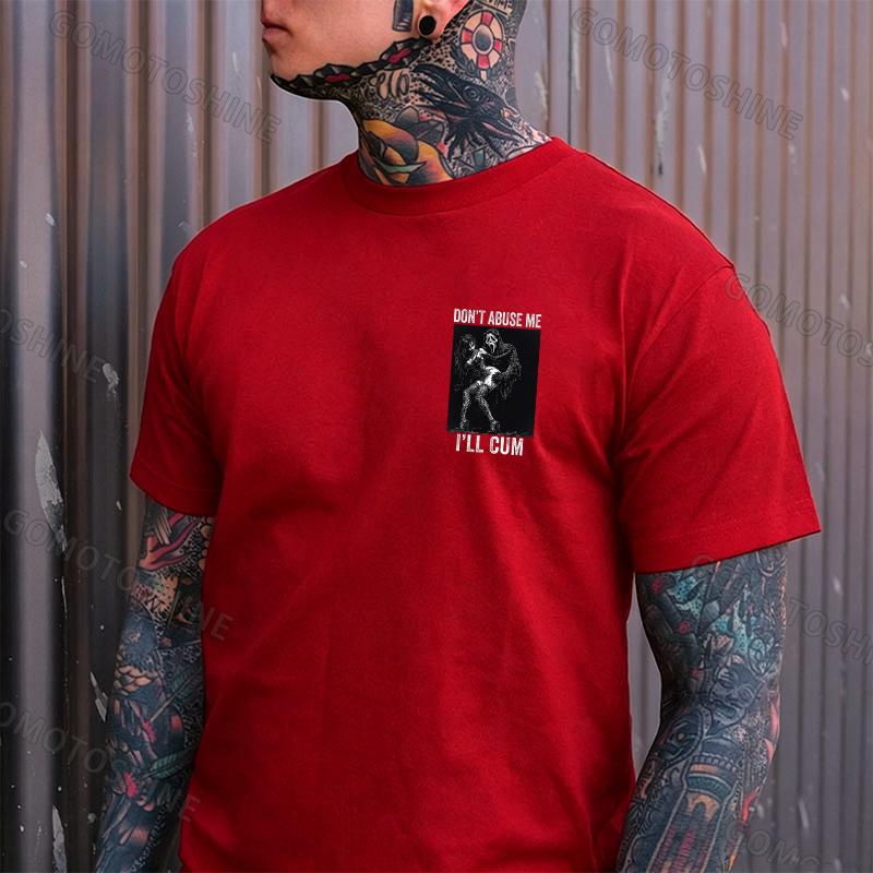 DON'T ABUSE ME I'LL CUM Ghostface & Sexy Woman BDSM Print Men's T-shirt Image - 8