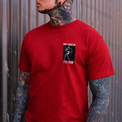 DON'T ABUSE ME I'LL CUM Ghostface & Sexy Woman BDSM Print Men's T-shirt Image - 8