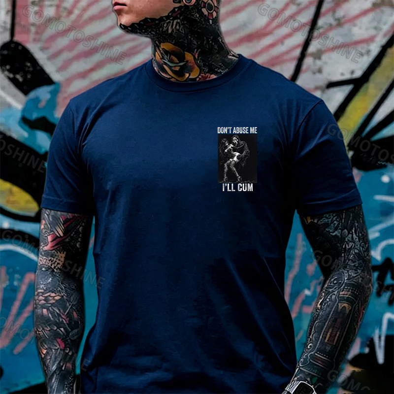 DON'T ABUSE ME I'LL CUM Ghostface & Sexy Woman BDSM Print Men's T-shirt Image - 10