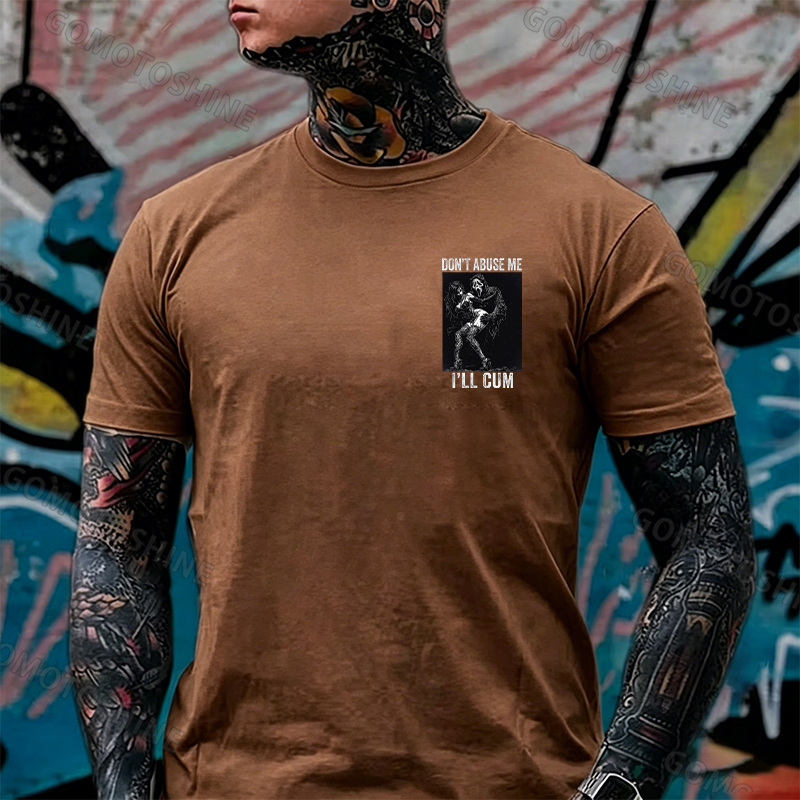 DON'T ABUSE ME I'LL CUM Ghostface & Sexy Woman BDSM Print Men's T-shirt Image - 26