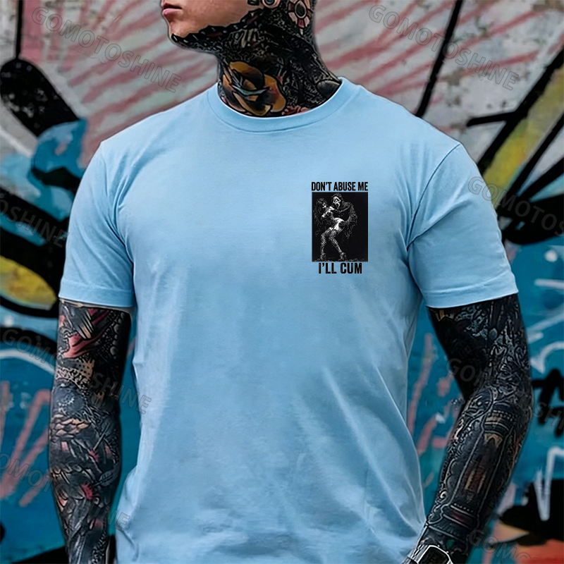 DON'T ABUSE ME I'LL CUM Ghostface & Sexy Woman BDSM Print Men's T-shirt Image - 14