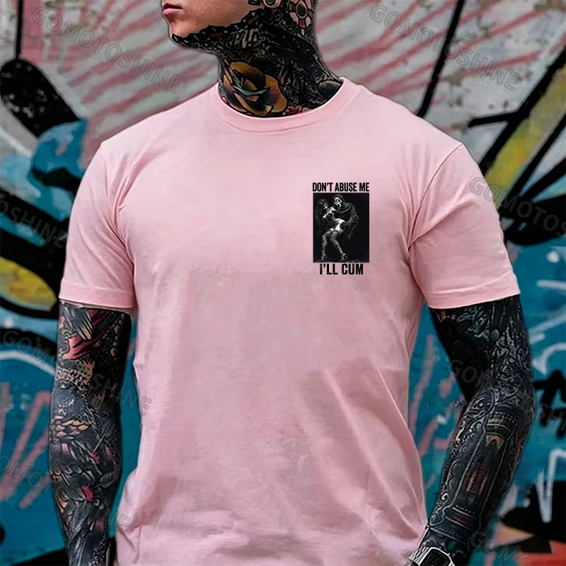 DON'T ABUSE ME I'LL CUM Ghostface & Sexy Woman BDSM Print Men's T-shirt Image - 16