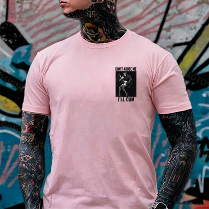 DON'T ABUSE ME I'LL CUM Ghostface & Sexy Woman BDSM Print Men's T-shirt Image - 16