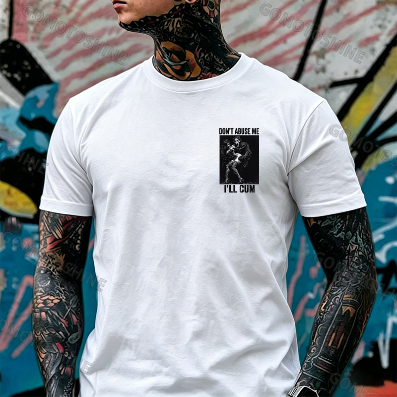 DON'T ABUSE ME I'LL CUM Ghostface & Sexy Woman BDSM Print Men's T-shirt Image - 18