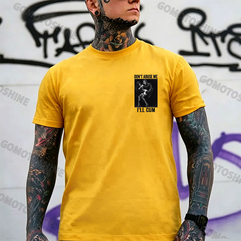 DON'T ABUSE ME I'LL CUM Ghostface & Sexy Woman BDSM Print Men's T-shirt Image - 22