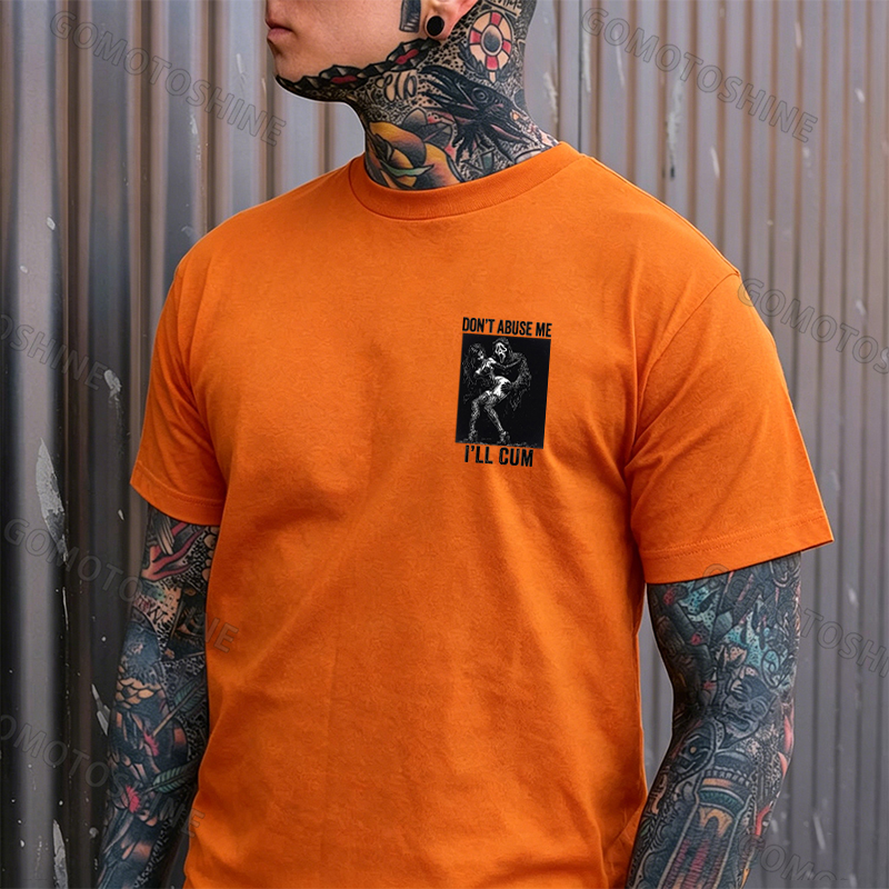 DON'T ABUSE ME I'LL CUM Ghostface & Sexy Woman BDSM Print Men's T-shirt Image - 24