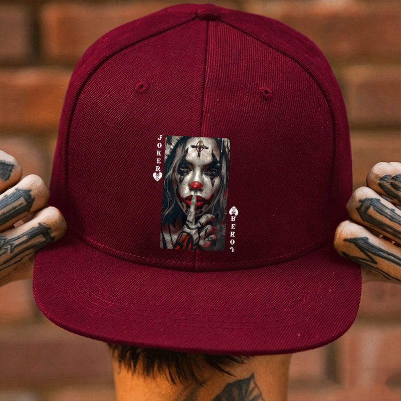 POKER JOKER GIRL Keep Silent Fashion Cap Image - 2