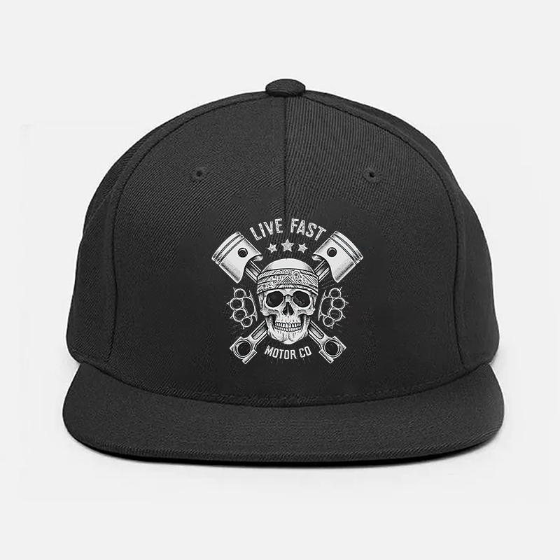 LIVE FAST MOTOR CO Skull Fashion Cap Image - 1