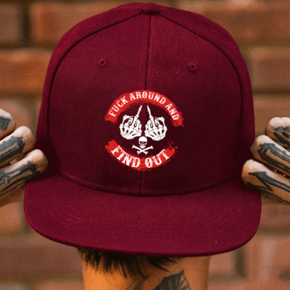 FUCK AROUND AND FIND OUT Black Fashion Cap Image - 7