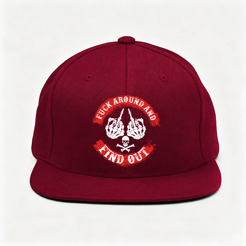 FUCK AROUND AND FIND OUT Black Fashion Cap Image - 5