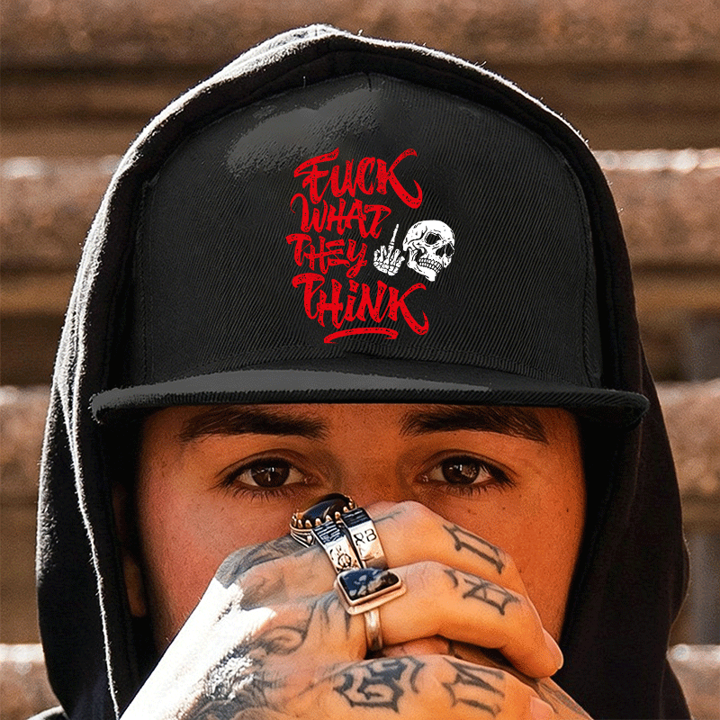 F*CK WHAT THEY THINK Black Fashion Cap Image - 5