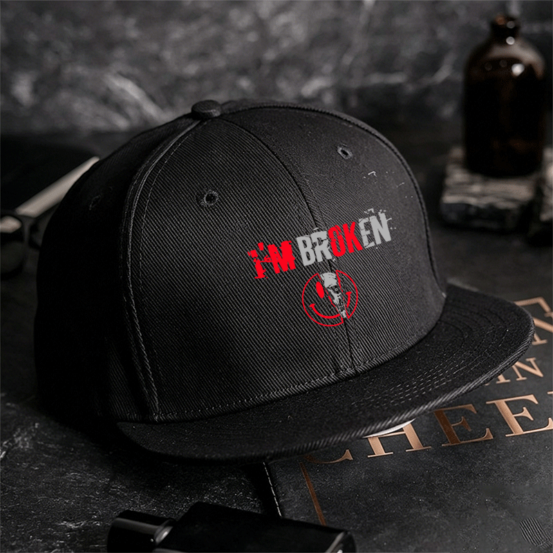 I'M BROKEN Black Fashion Cap Image - 3
