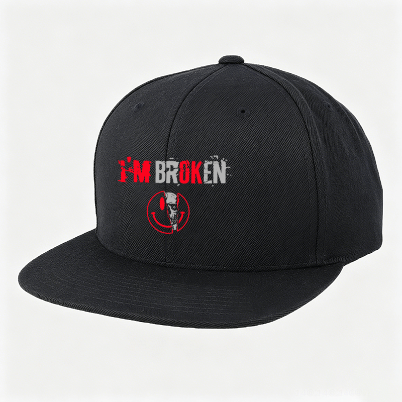 I'M BROKEN Black Fashion Cap Image - 1