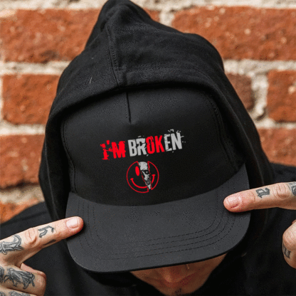 I'M BROKEN Black Fashion Cap Image - 6