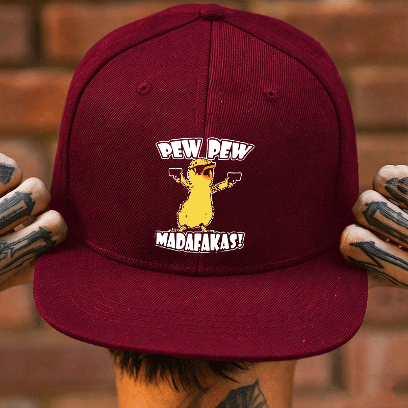 PEW PEW MADAFAKAS Yellow Duck Fashion Cap Image - 2