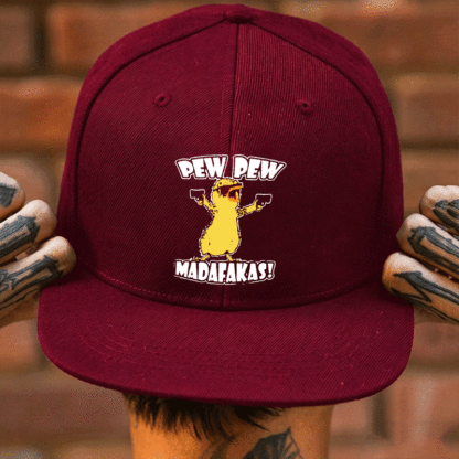 PEW PEW MADAFAKAS Yellow Duck Fashion Cap Image - 2