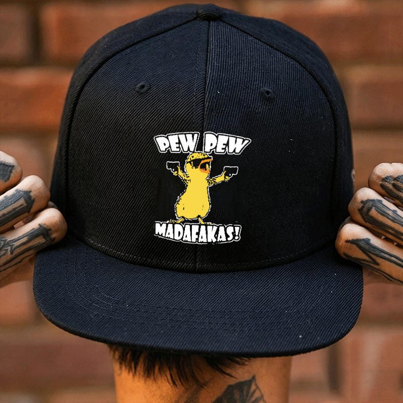 PEW PEW MADAFAKAS Yellow Duck Fashion Cap Image - 1