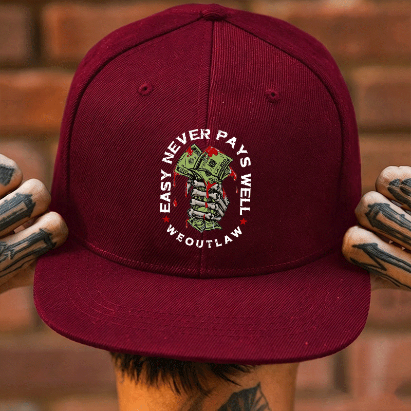 EASY NEVER PAYS WELL WEOUTLAW Bone Hand With Money Fashion Cap Image - 2