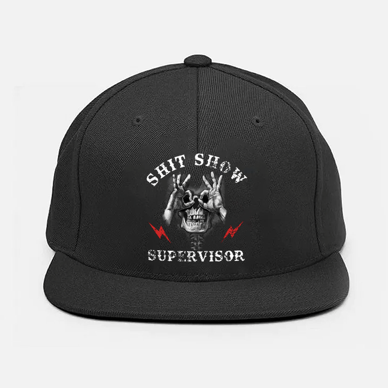 SHIT SHOW SUPERVISOR Skull With OK Fashion Cap Image - 1