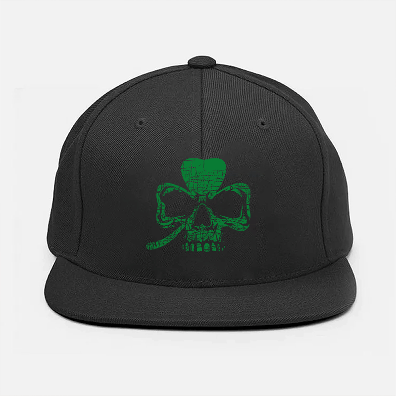 Four Leaf Clover Skull Fashion Cap Image - 1