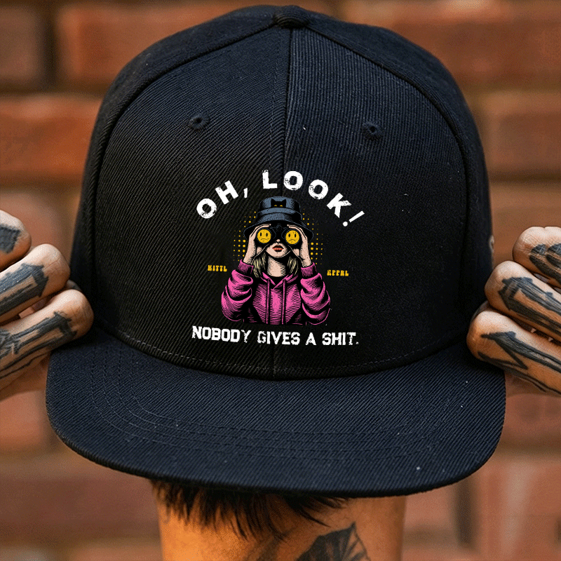 OH LOOK NOBODY GIVES A SHIT Blonde With Telescope Fashion Cap	 Image - 1