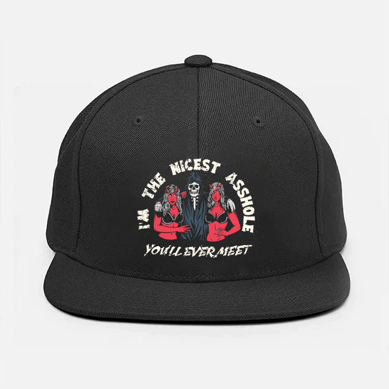 I'M THE NICEST ASSHOLE Skull Fashion Cap	 Image - 1