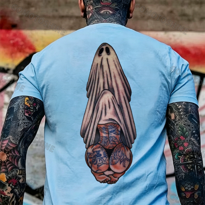 Oral Sex with Tattooed Ghost Dirty Love Black Print T-shirt Image - 26