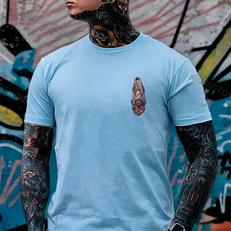 Oral Sex with Tattooed Ghost Dirty Love Black Print T-shirt Image - 27