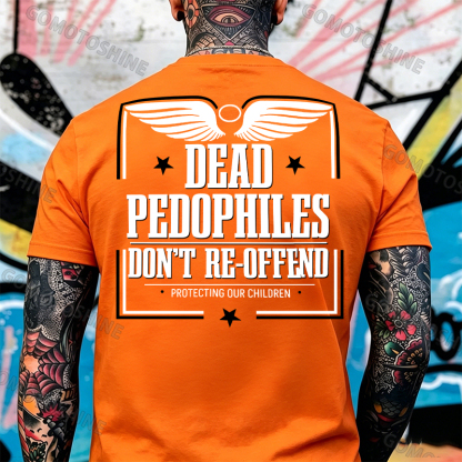 DEAD PEDOPHILES DON'T RE-OFFEND PROTECTING OUR CHILDREN Angel Wings Print Men's T-shirt Image - 13
