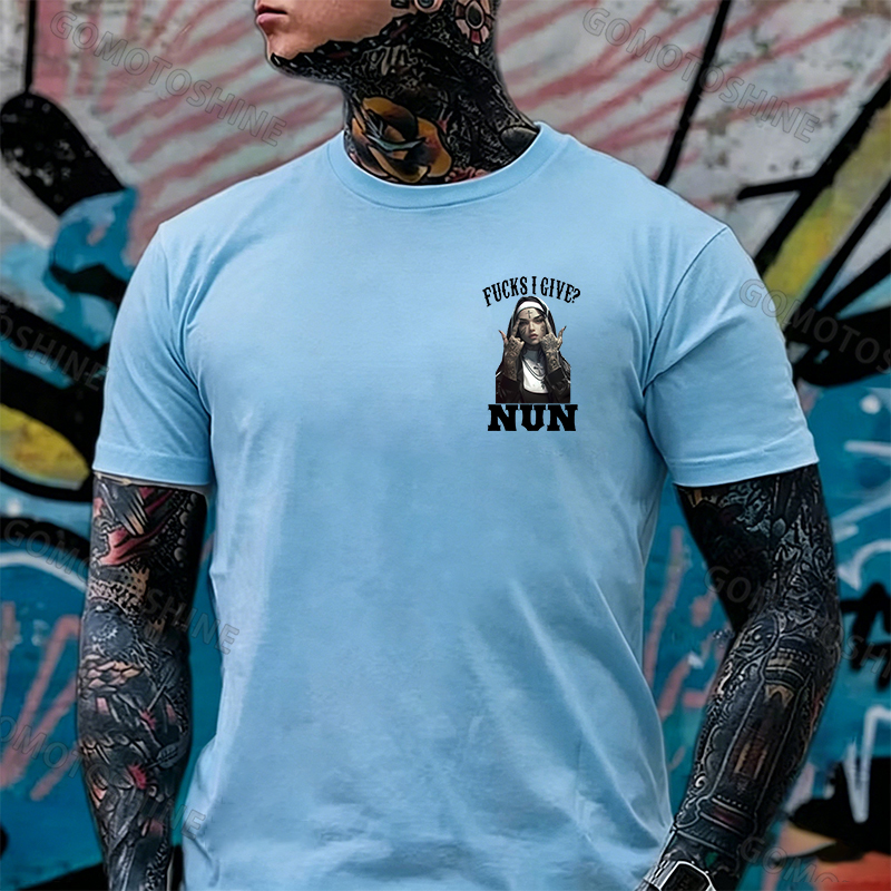 F*CKS I GIVE NUN Defiant Nun Print Men's T-Shirt Image - 19