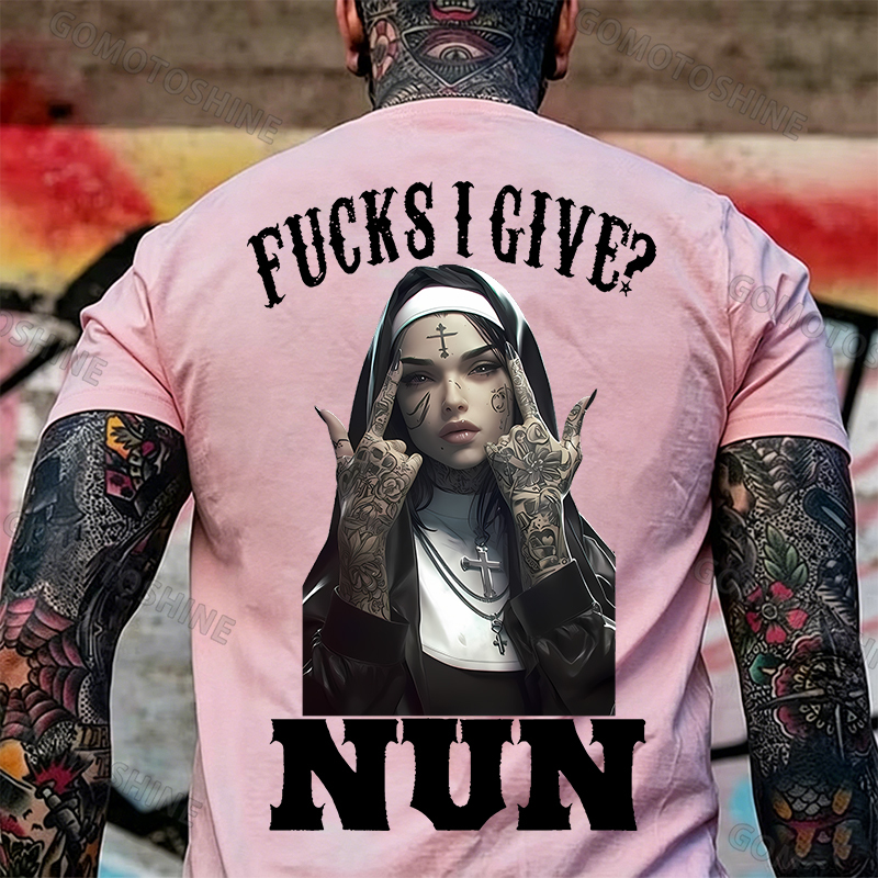 F*CKS I GIVE NUN Defiant Nun Print Men's T-Shirt Image - 25