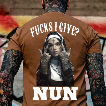 F*CKS I GIVE NUN Defiant Nun Print Men's T-Shirt Image - 27