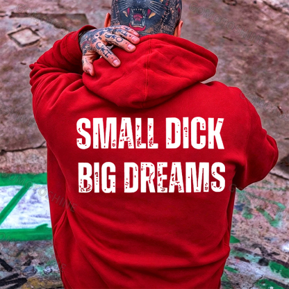 SMALL DICK BIG DREAMS Black Print Hoodie Image - 8