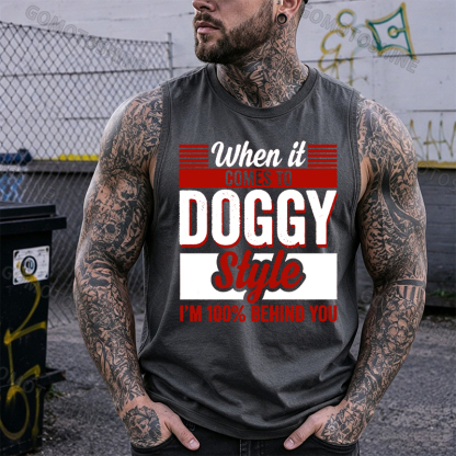 WHEN IT COMES TO DOGGY STYLE Black Print Vest