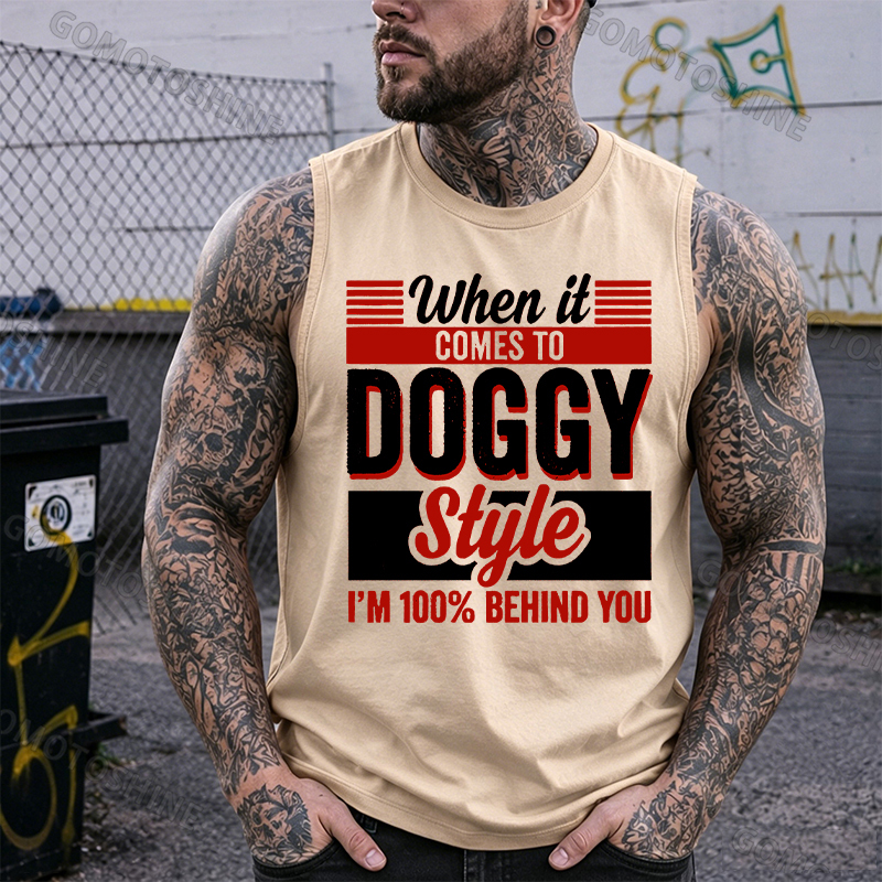 WHEN IT COMES TO DOGGY STYLE Black Print Vest