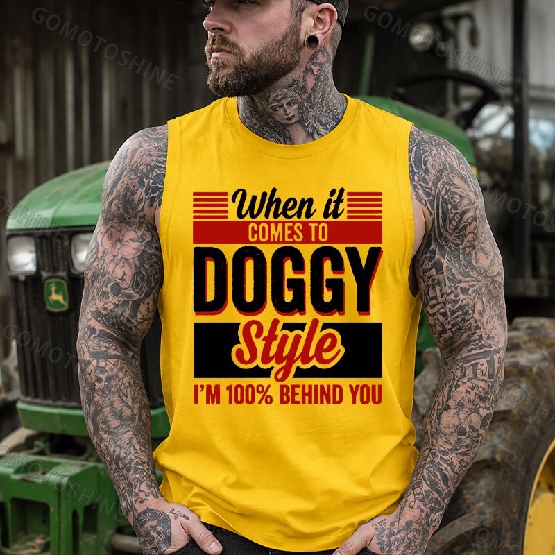 WHEN IT COMES TO DOGGY STYLE Black Print Vest
