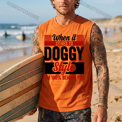 WHEN IT COMES TO DOGGY STYLE Black Print Vest