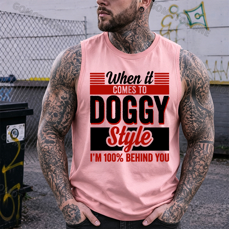 WHEN IT COMES TO DOGGY STYLE Black Print Vest