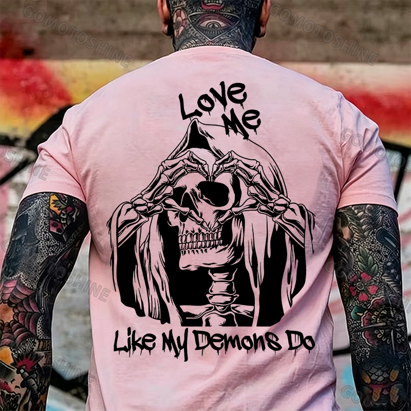 LOVE ME LIKE MY DEMON DO Print Men's T-shirt Image - 5