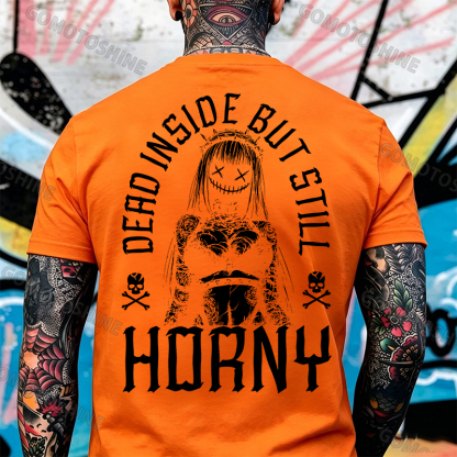 DEAD INSIDE BUT STILL HORNY Evil Girl Print Men's T-shirt Image - 4