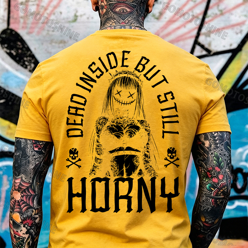DEAD INSIDE BUT STILL HORNY Evil Girl Print Men's T-shirt Image - 13