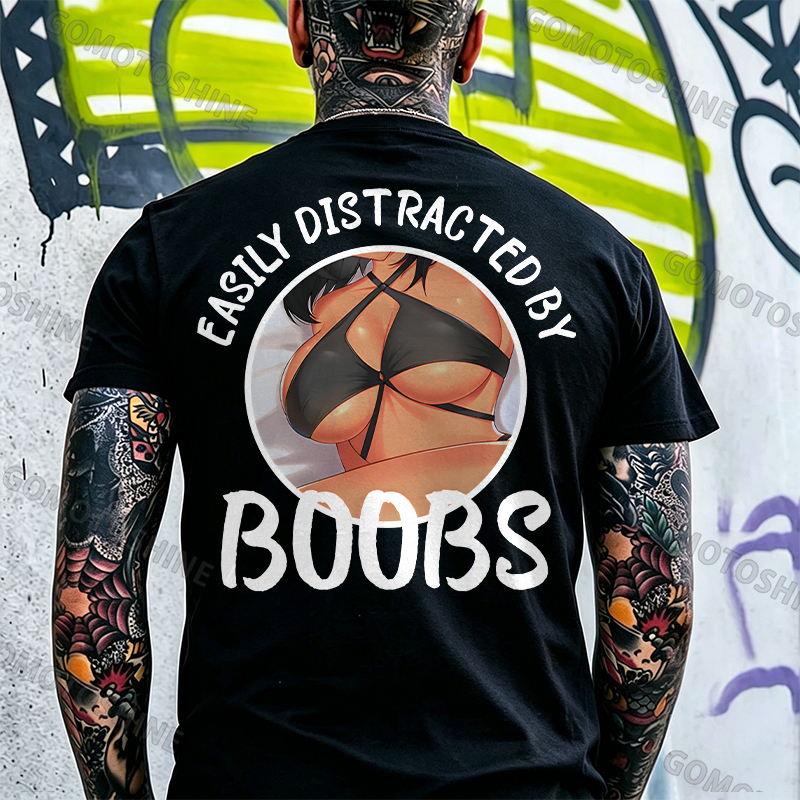 EASILY DISTRACTED BY BOOBS Anime Sexy Body Print Men's T-shirt Image - 25