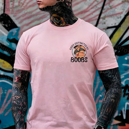 EASILY DISTRACTED BY BOOBS Anime Sexy Body Print Men's T-shirt Image - 10