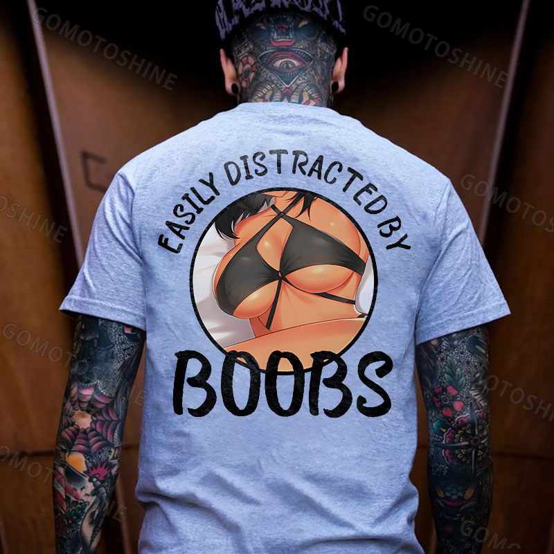 EASILY DISTRACTED BY BOOBS Anime Sexy Body Print Men's T-shirt Image - 8