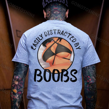 EASILY DISTRACTED BY BOOBS Anime Sexy Body Print Men's T-shirt Image - 8