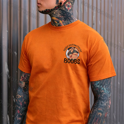 EASILY DISTRACTED BY BOOBS Anime Sexy Body Print Men's T-shirt Image - 14